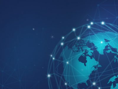 Blue global network connection illustration